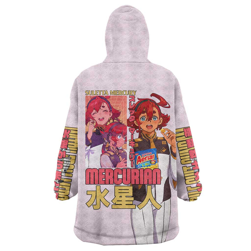 Suletta Mercury Gundam Witch from Mercury Wearable Blanket Hoodie Anime Style