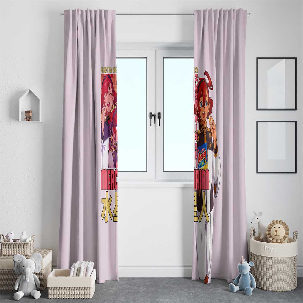 Suletta Mercury Gundam Witch from Mercury Window Curtain Anime Style