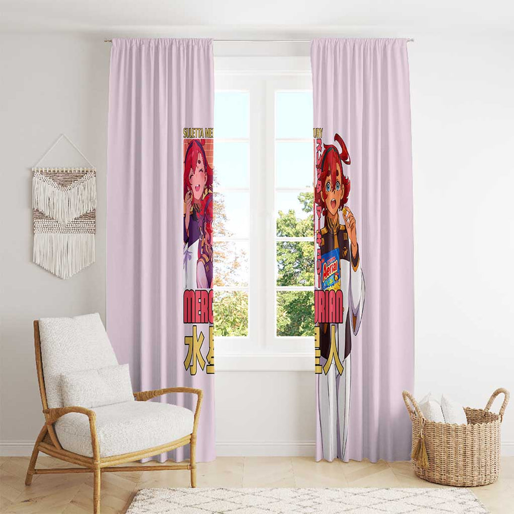 Suletta Mercury Gundam Witch from Mercury Window Curtain Anime Style