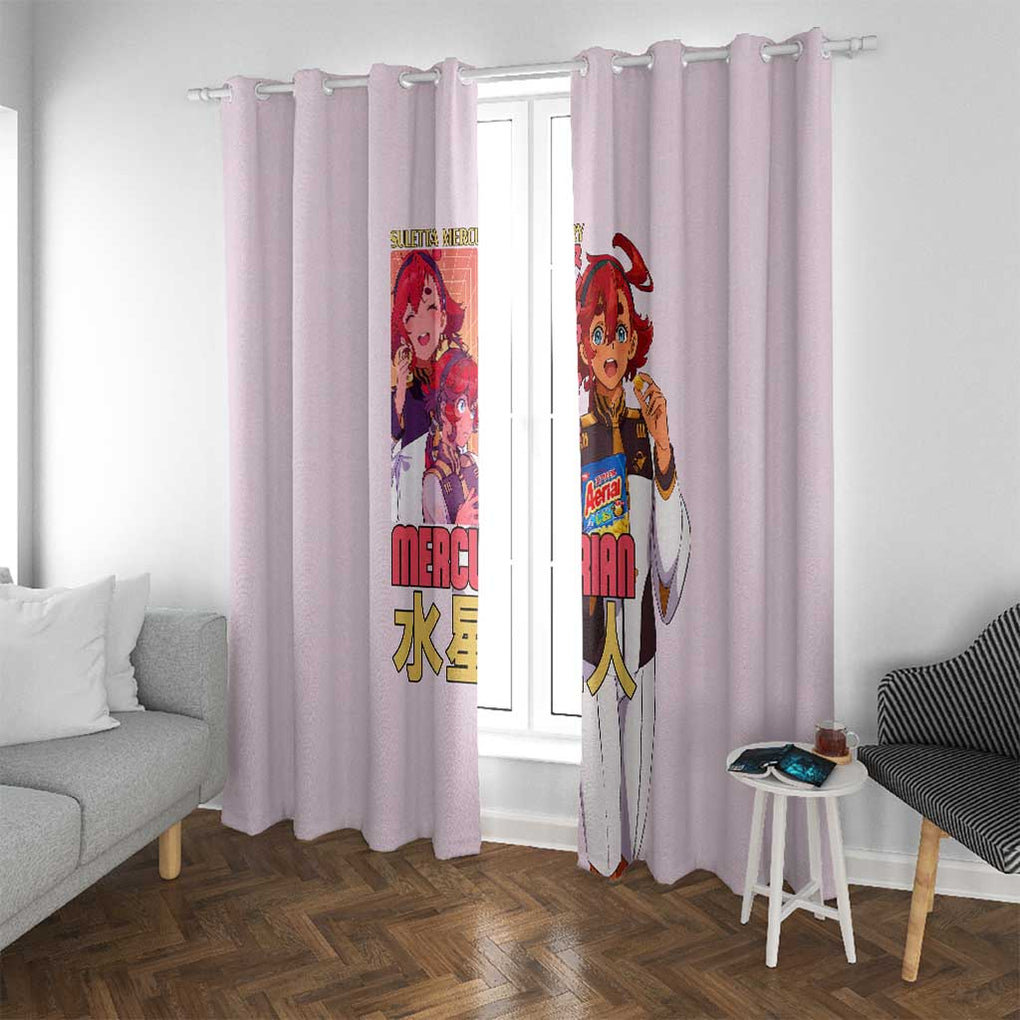 Suletta Mercury Gundam Witch from Mercury Window Curtain Anime Style