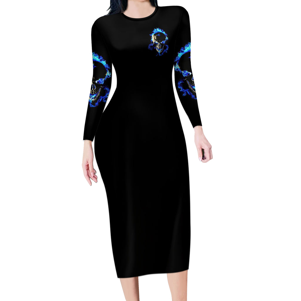 yes-im-a-nice-person-skull-fire-long-sleeve-bodycon-dress