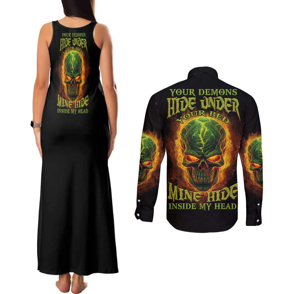your-demons-hide-under-your-bed-couples-matching-tank-maxi-dress-and-long-sleeve-button-shirt