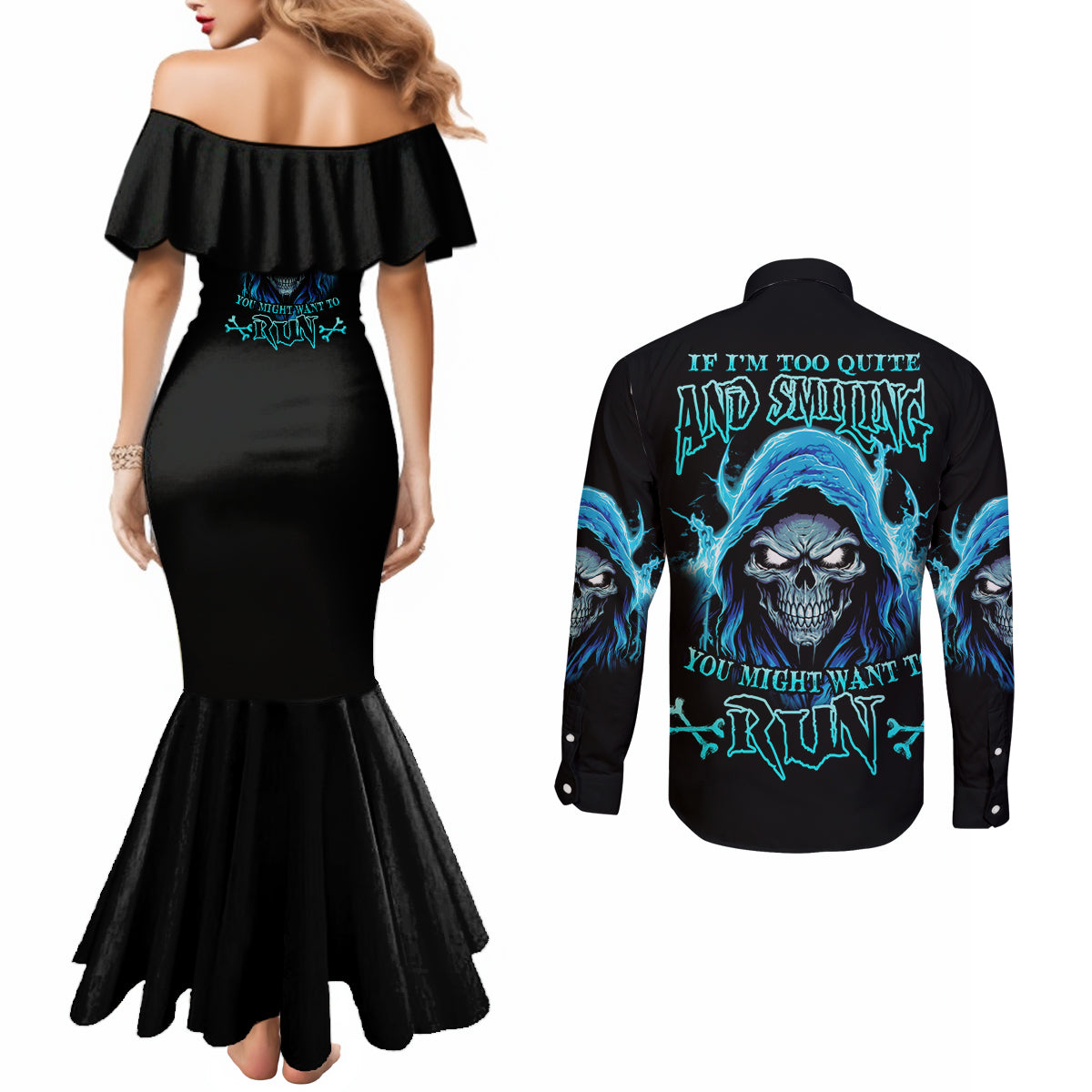 if-im-too-quiet-and-smiling-couples-matching-mermaid-dress-and-long-sleeve-button-shirt