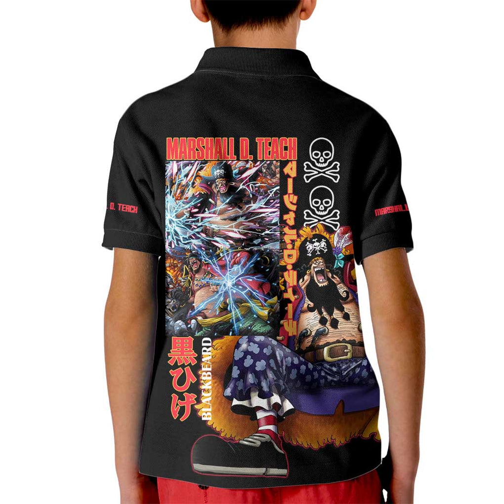 Marshall D. Teach V2 One Piece Kid Polo Shirt Japan Anime Style