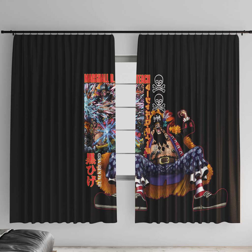 Marshall D. Teach V2 One Piece Window Curtain Japan Anime Style
