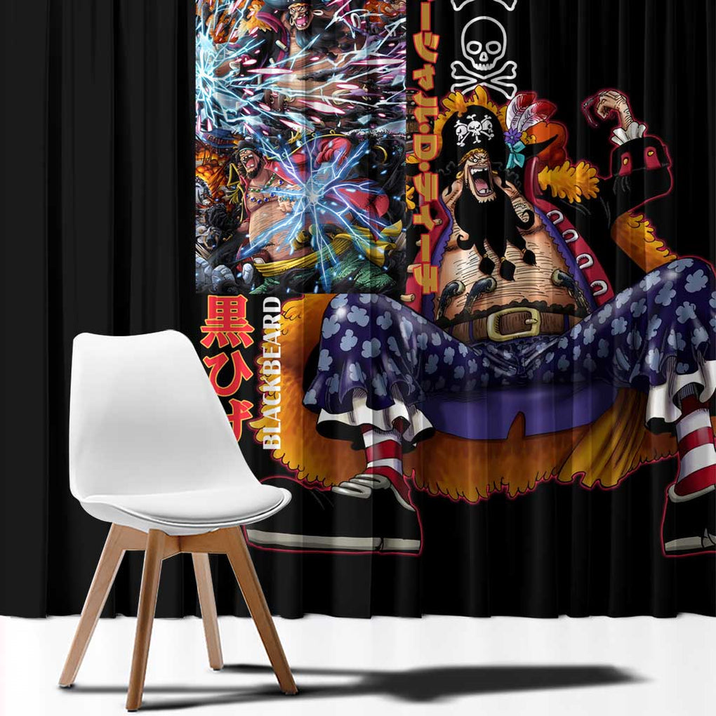 Marshall D. Teach V2 One Piece Window Curtain Japan Anime Style
