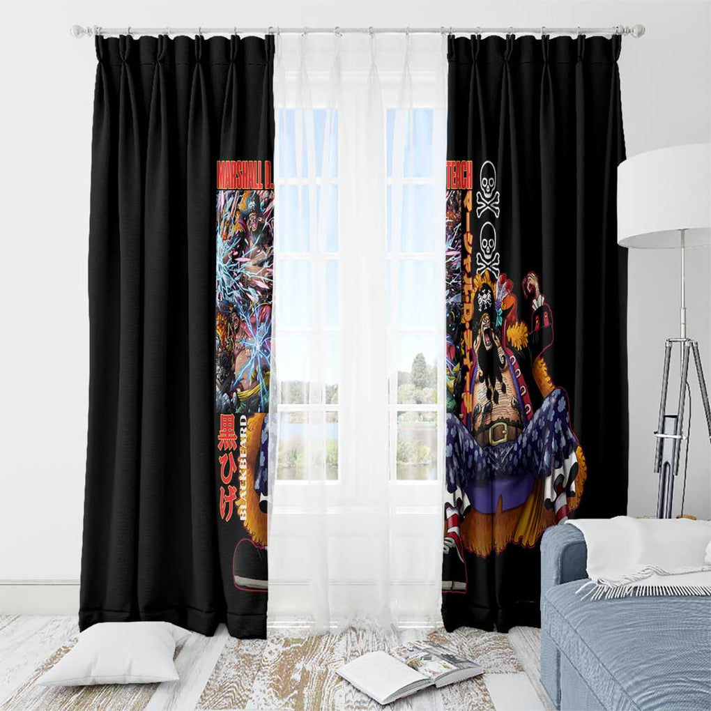 Marshall D. Teach V2 One Piece Window Curtain Japan Anime Style