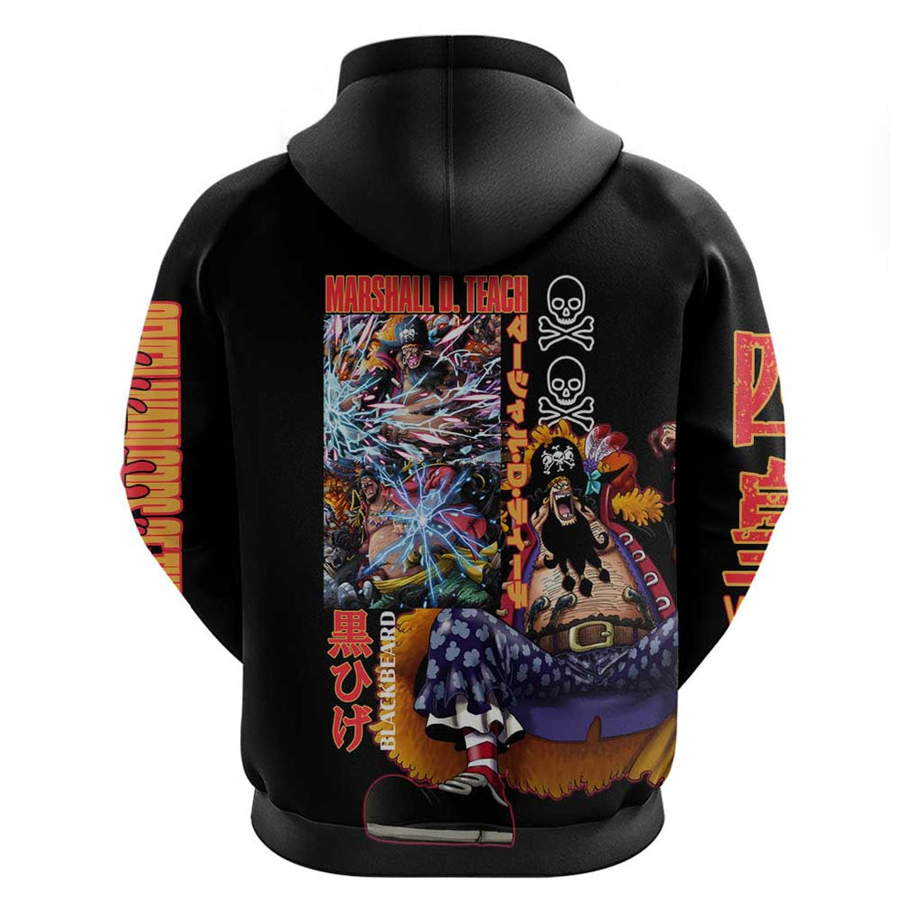 Marshall D. Teach V2 One Piece Zip Hoodie Japan Anime Style