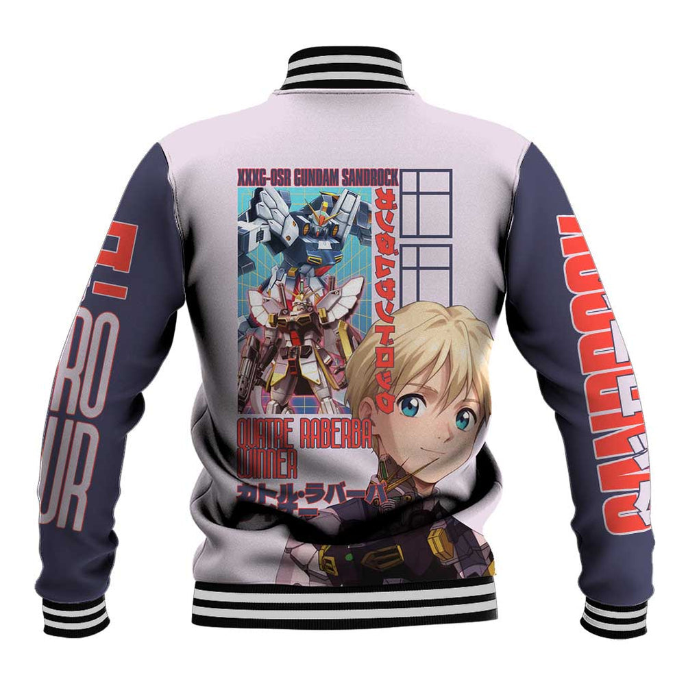 Sandrock x Quatre Raberba Winner Gundam Wing Endless Baseball Jacket Japan Anime Style