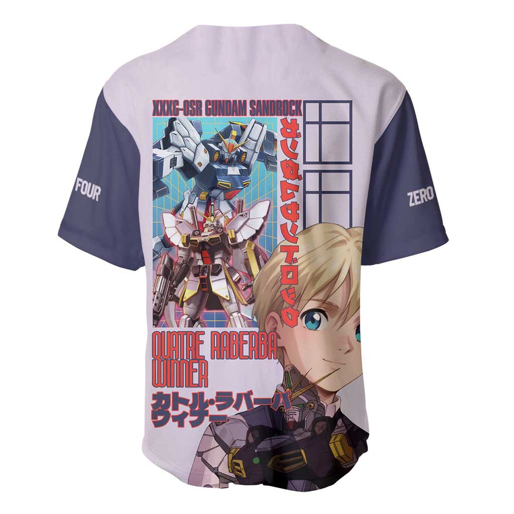 Sandrock x Quatre Raberba Winner Gundam Wing Endless Baseball Jersey Japan Anime Style