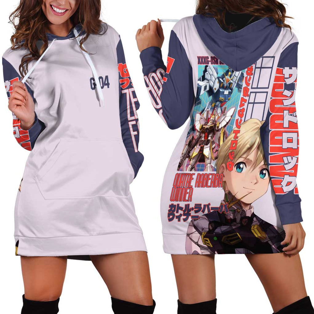 Sandrock x Quatre Raberba Winner Gundam Wing Endless Hoodie Dress Japan Anime Style