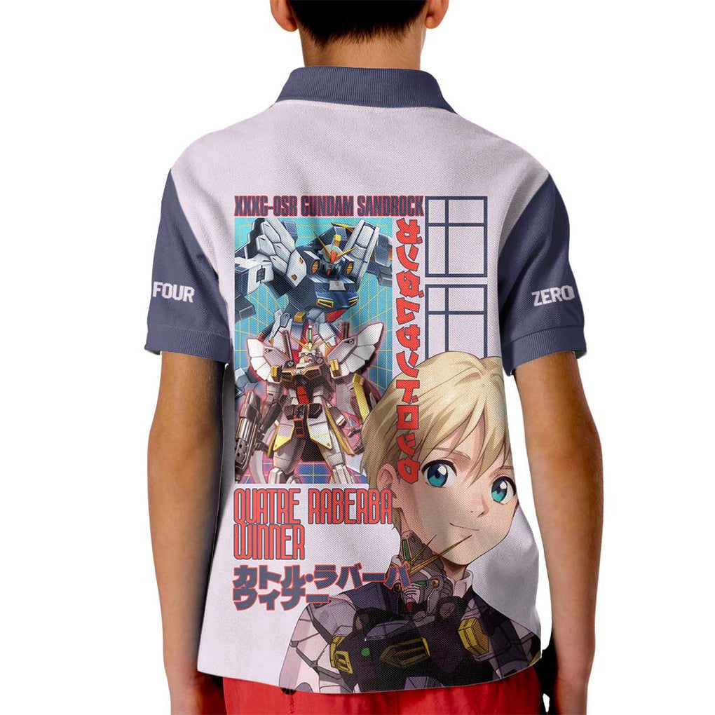 Sandrock x Quatre Raberba Winner Gundam Wing Endless Kid Polo Shirt Japan Anime Style