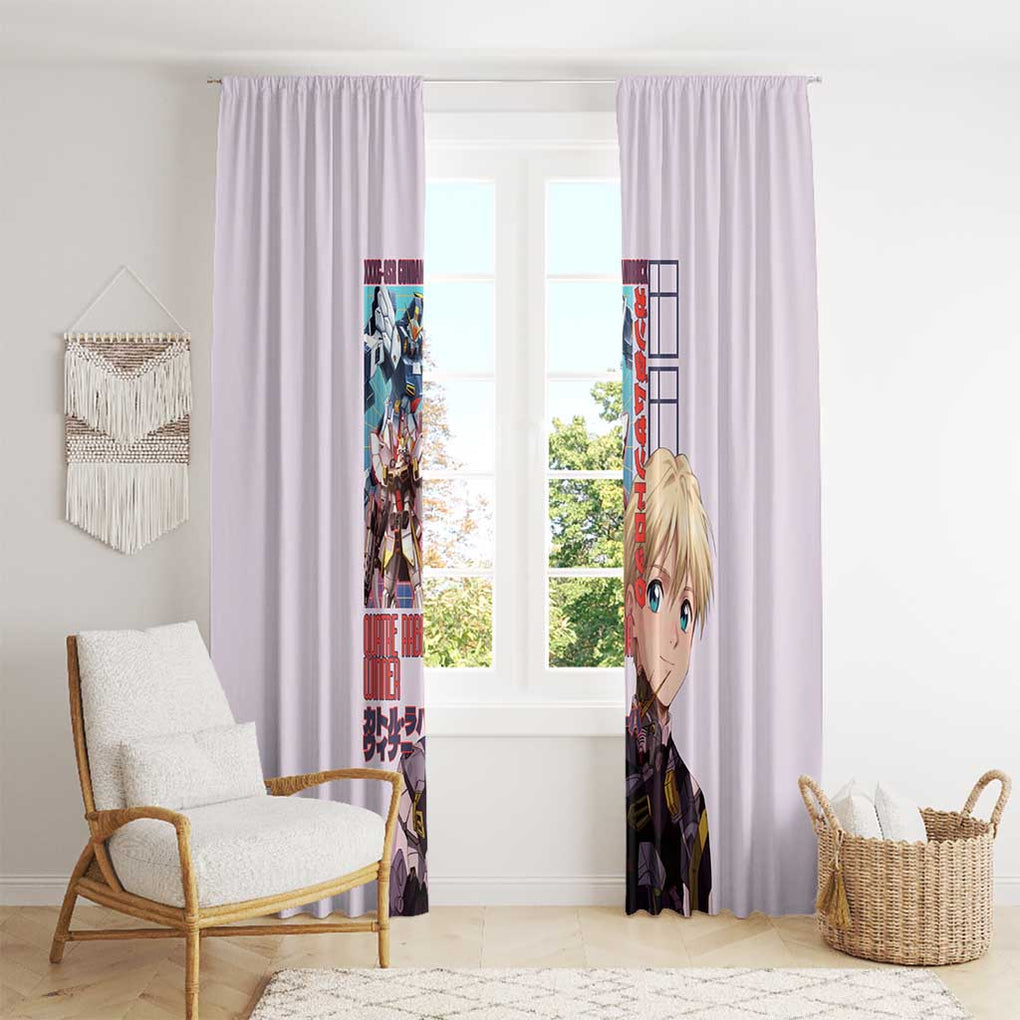 Sandrock x Quatre Raberba Winner Gundam Wing Endless Window Curtain Japan Anime Style