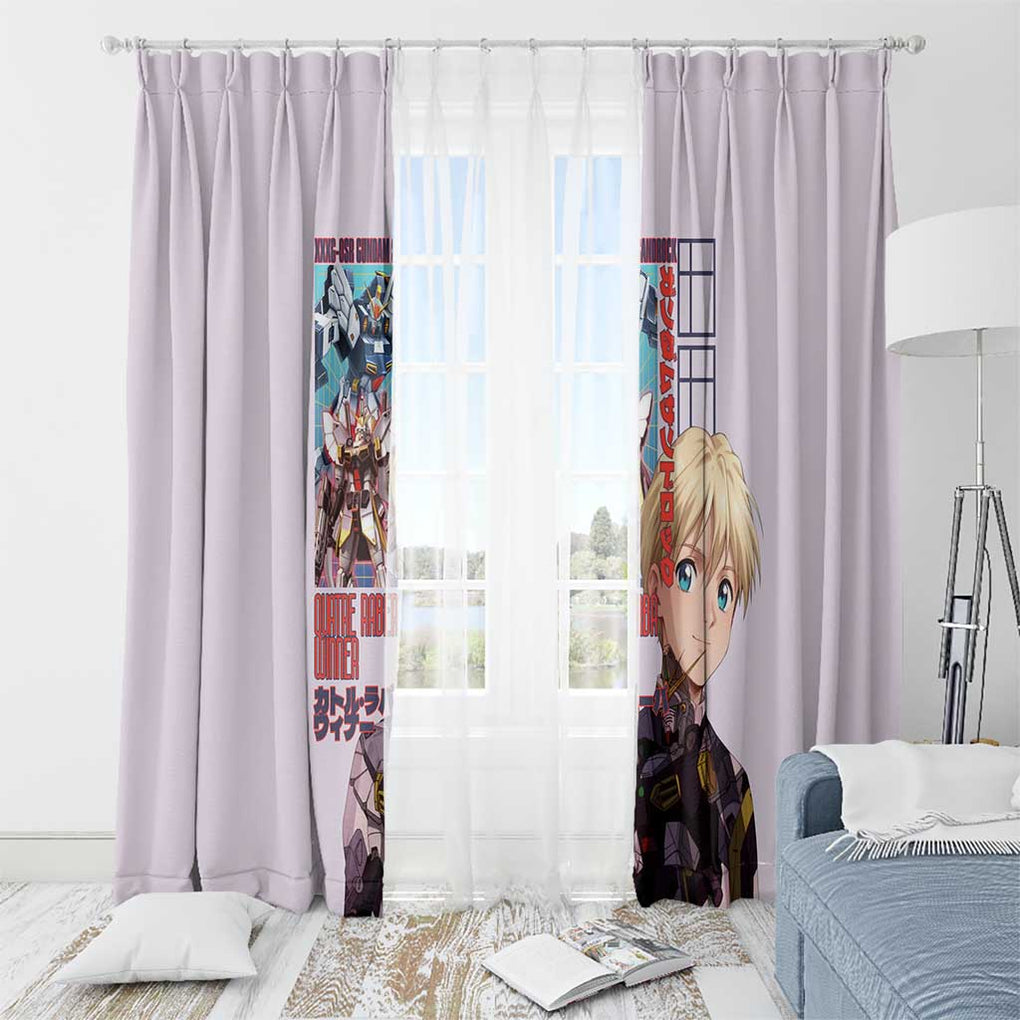 Sandrock x Quatre Raberba Winner Gundam Wing Endless Window Curtain Japan Anime Style