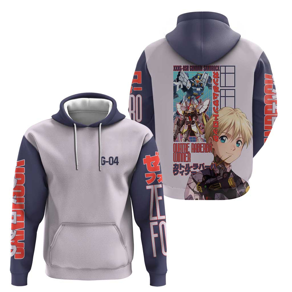 Sandrock x Quatre Raberba Winner Gundam Wing Endless Zip Hoodie Japan Anime Style