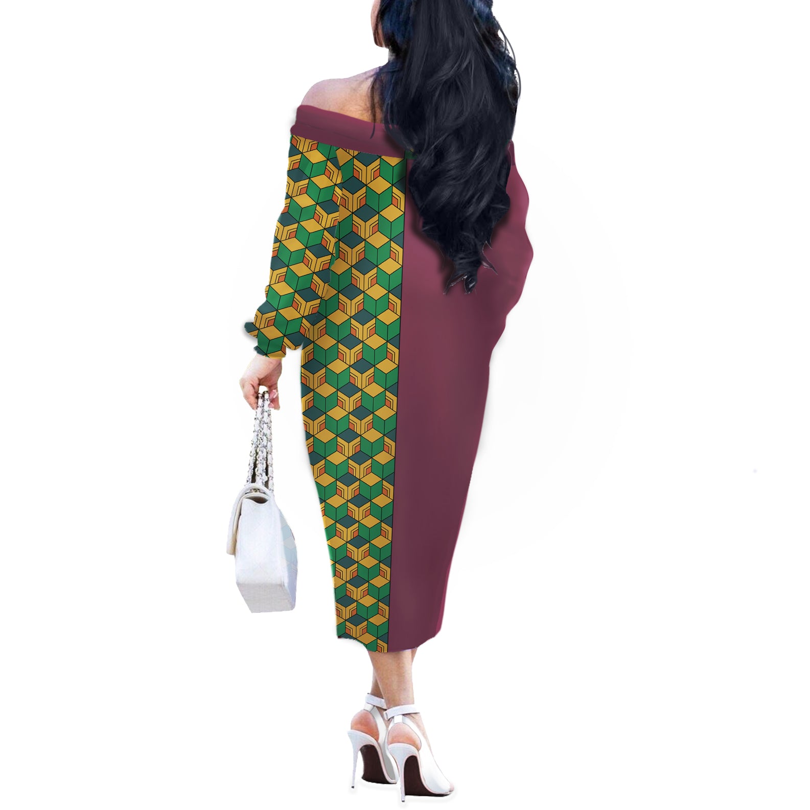 Tomioka Giyuu Off The Shoulder Long Sleeve Dress