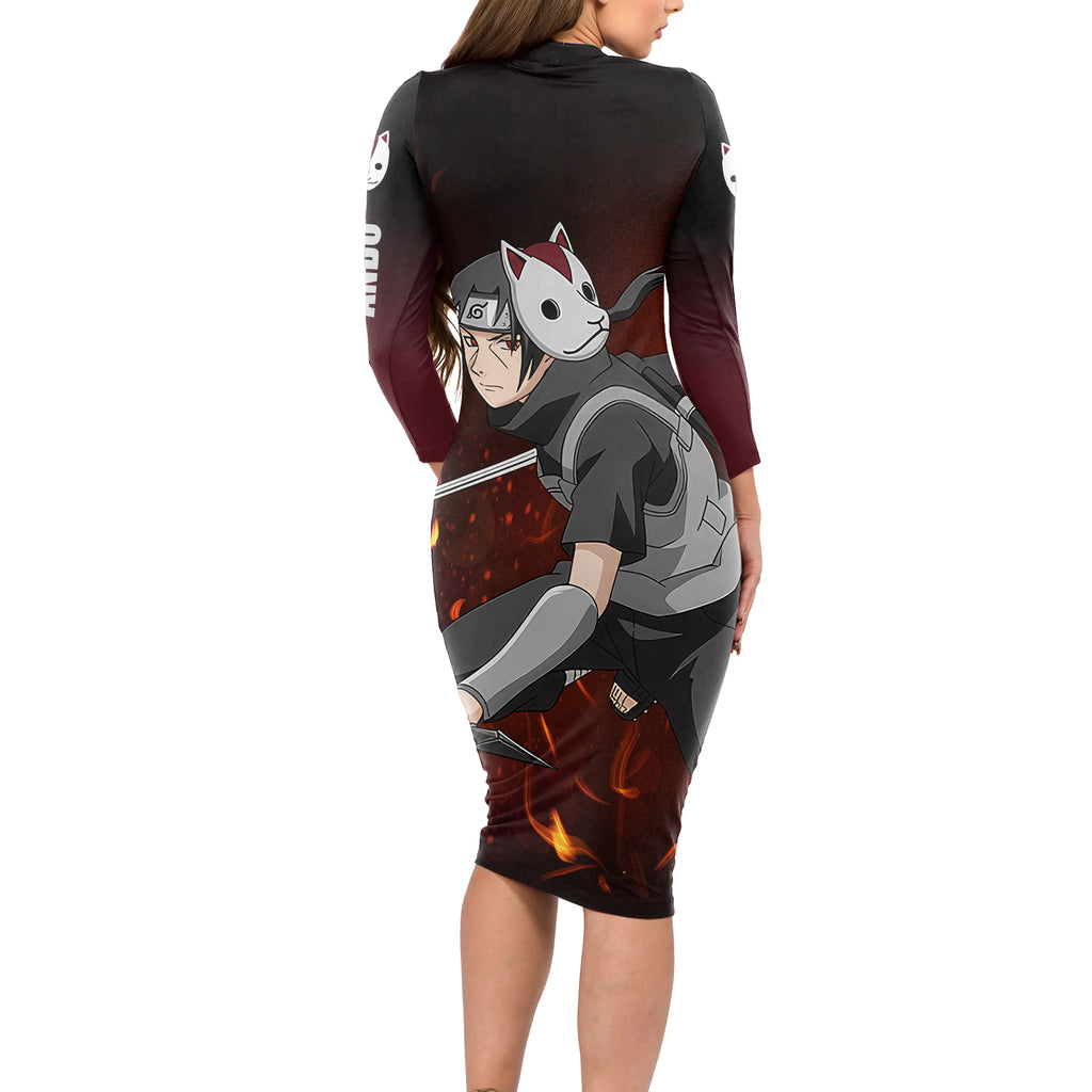Itachi Anbu Long Sleeve Bodycon Dress