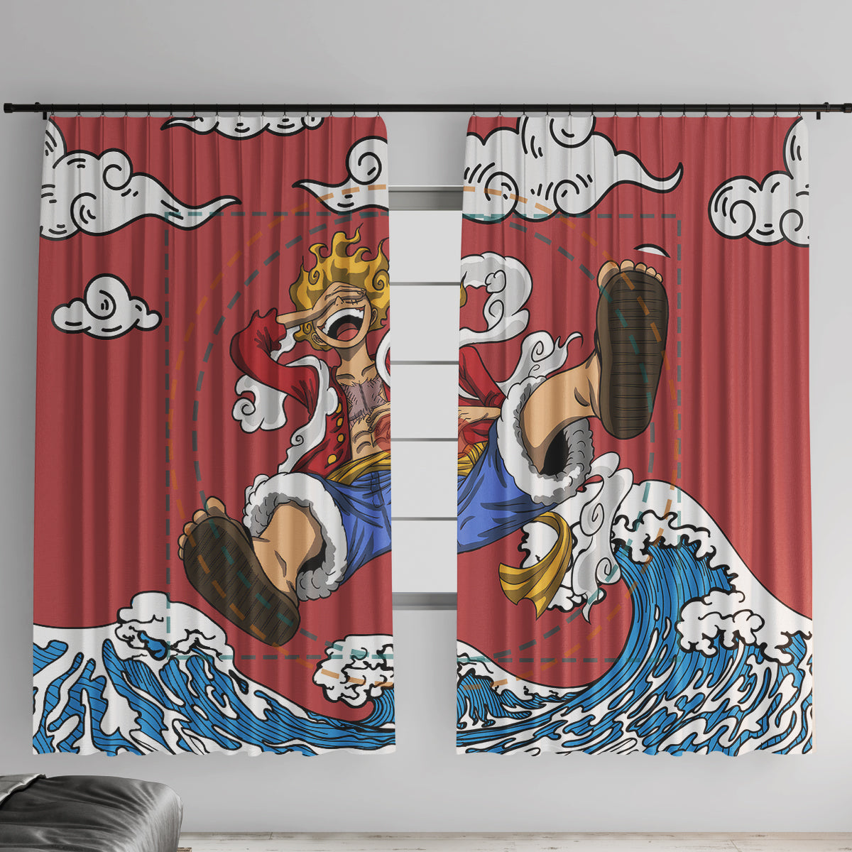 Monkey D. Luffy One Piece Gear 5 Awakening Window Curtain