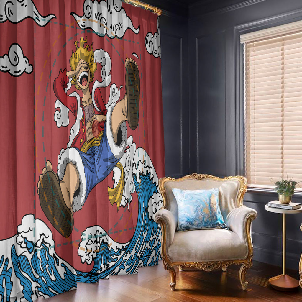 Monkey D. Luffy One Piece Gear 5 Awakening Window Curtain