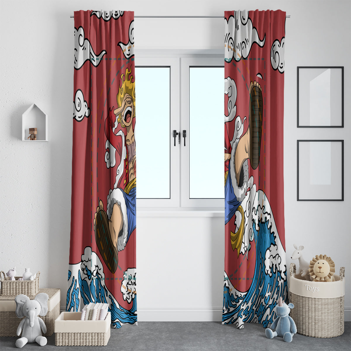 Monkey D. Luffy One Piece Gear 5 Awakening Window Curtain