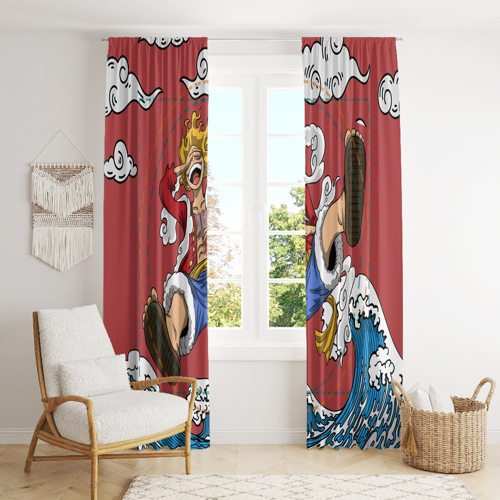 Monkey D. Luffy One Piece Gear 5 Awakening Window Curtain
