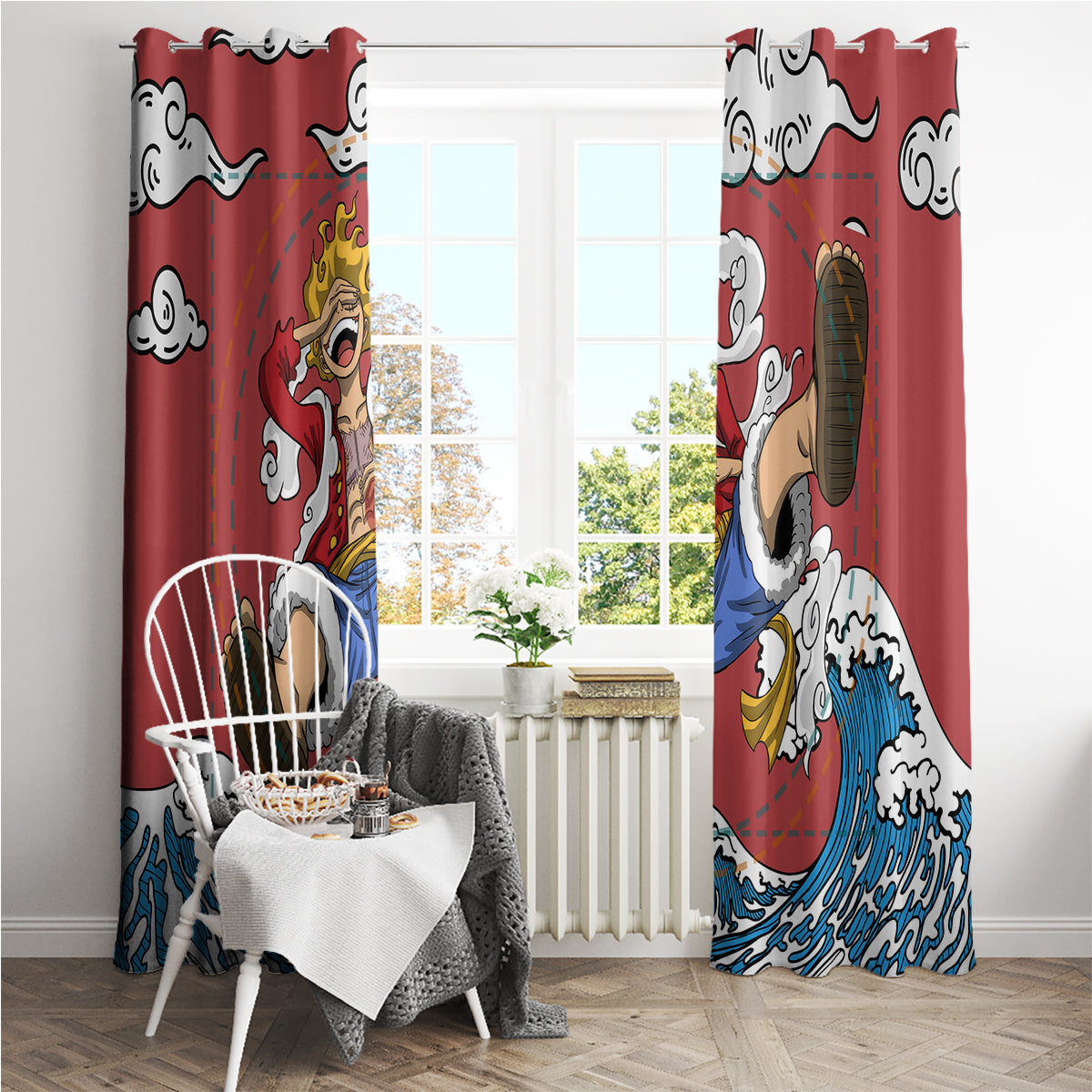Monkey D. Luffy One Piece Gear 5 Awakening Window Curtain