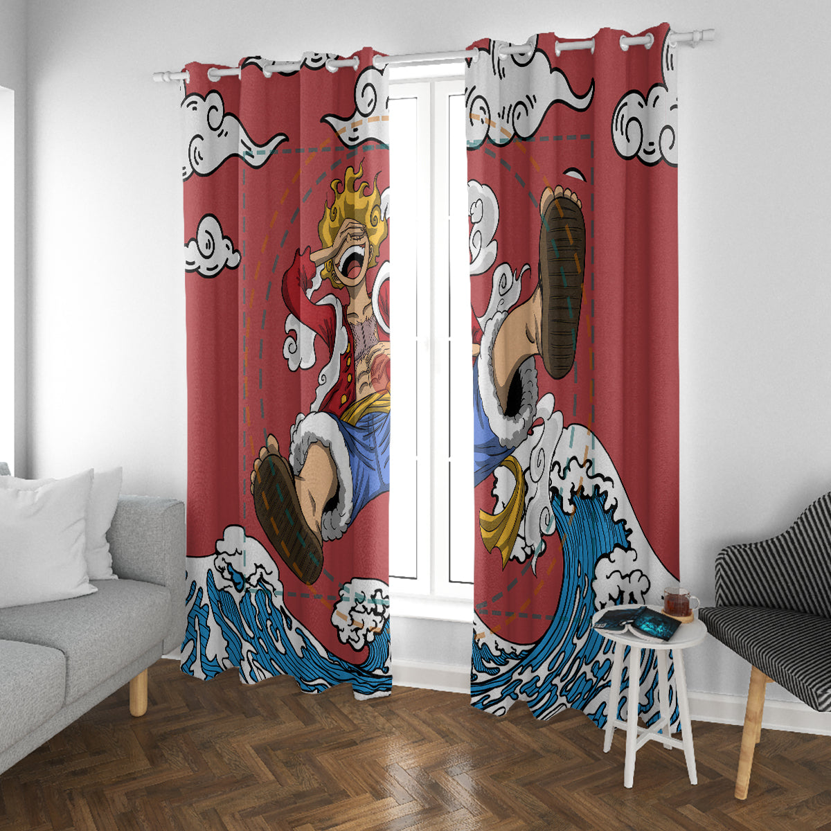 Monkey D. Luffy One Piece Gear 5 Awakening Window Curtain