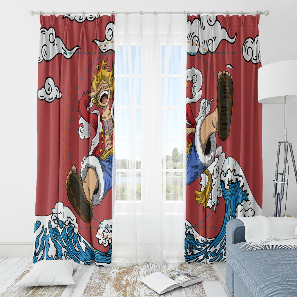Monkey D. Luffy One Piece Gear 5 Awakening Window Curtain