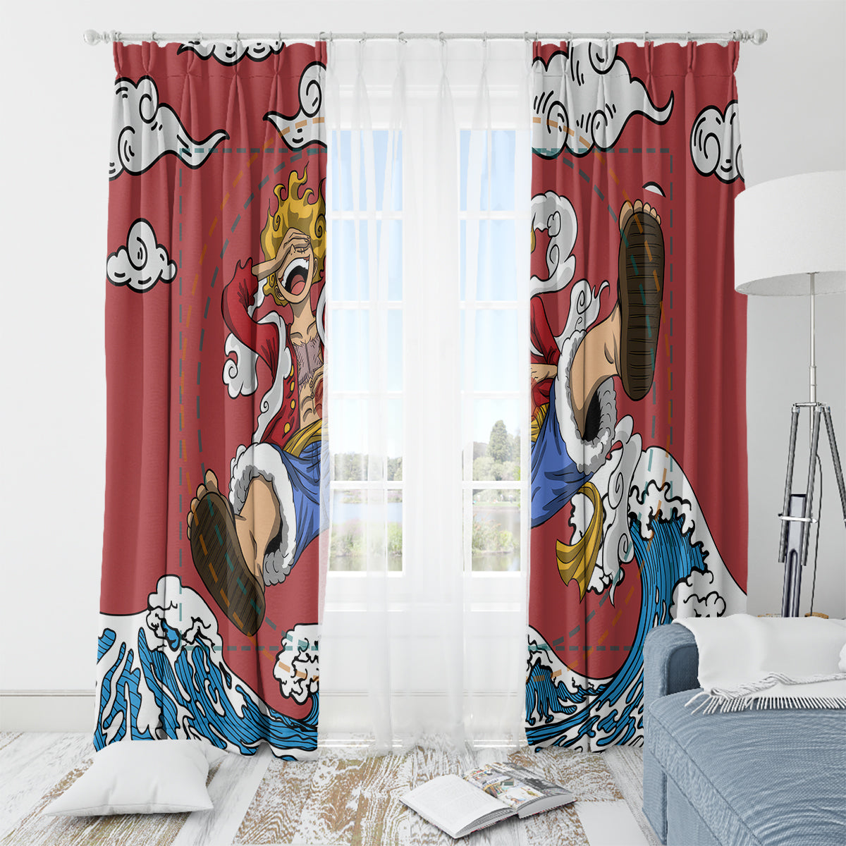Monkey D. Luffy One Piece Gear 5 Awakening Window Curtain