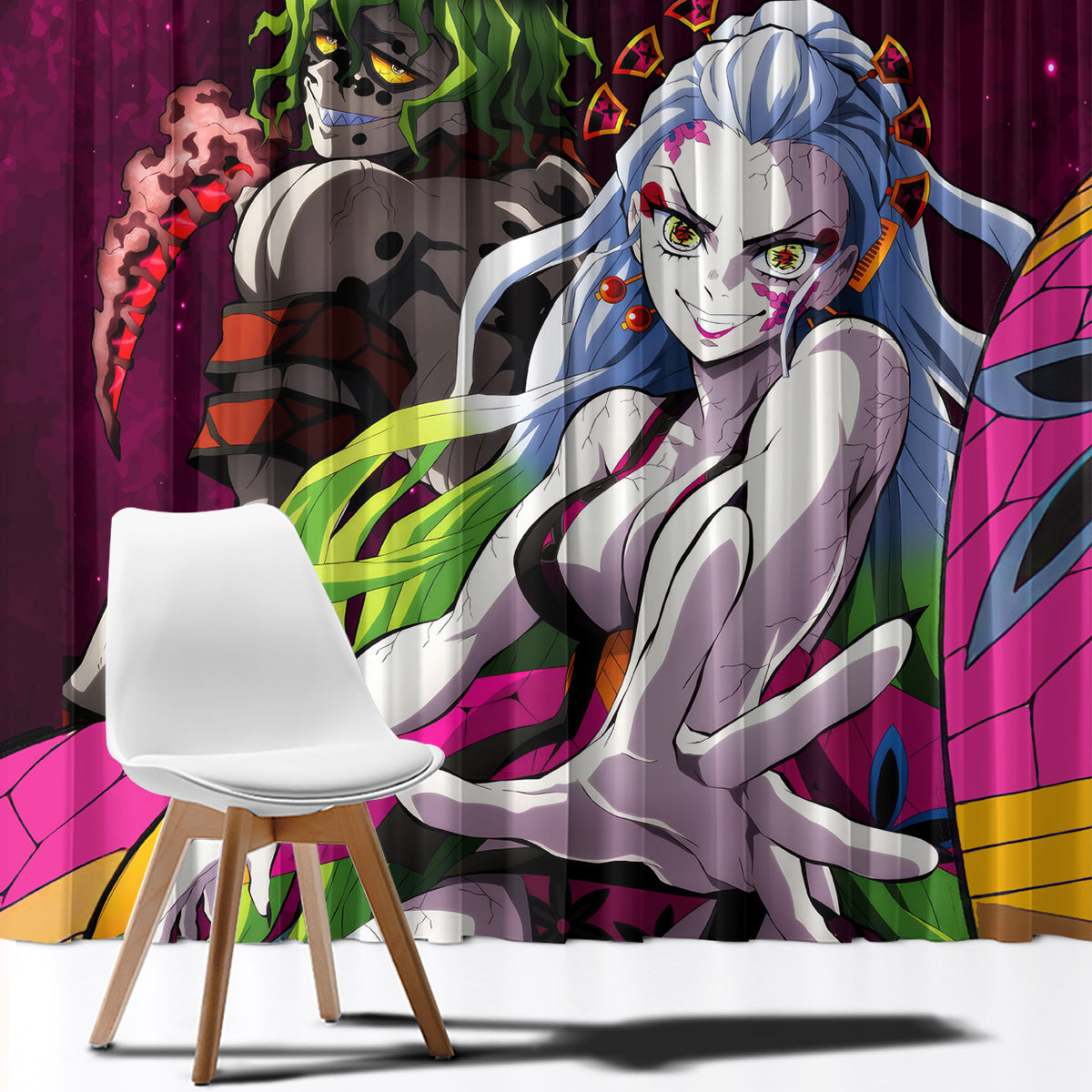 Gyutaro and Daki Window Curtain