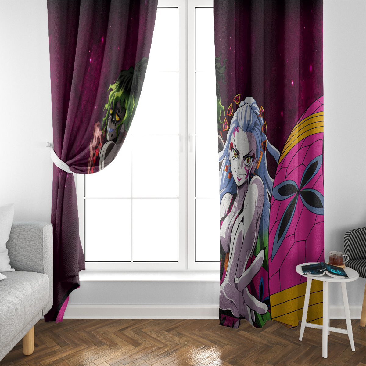 Gyutaro and Daki Window Curtain