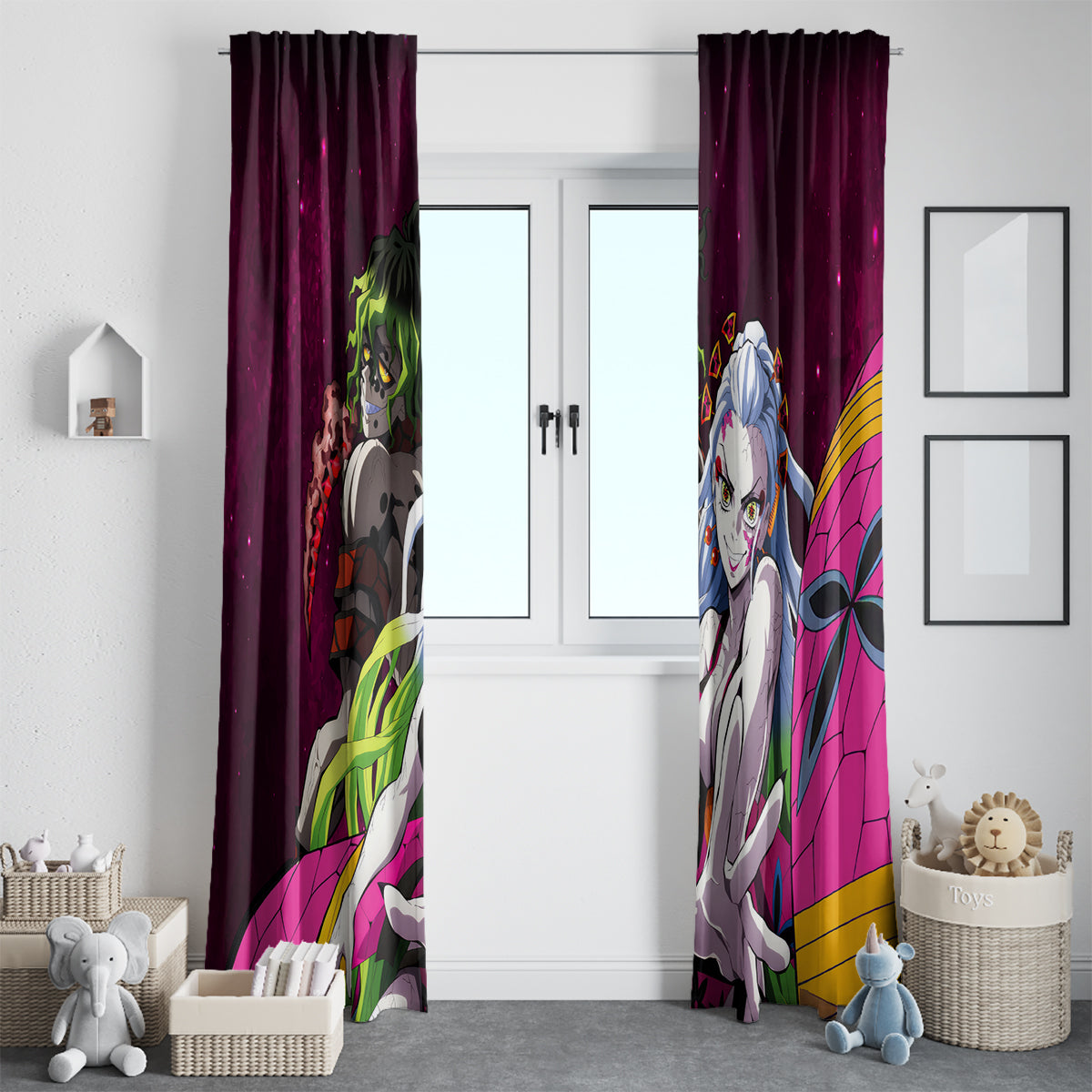 Gyutaro and Daki Window Curtain