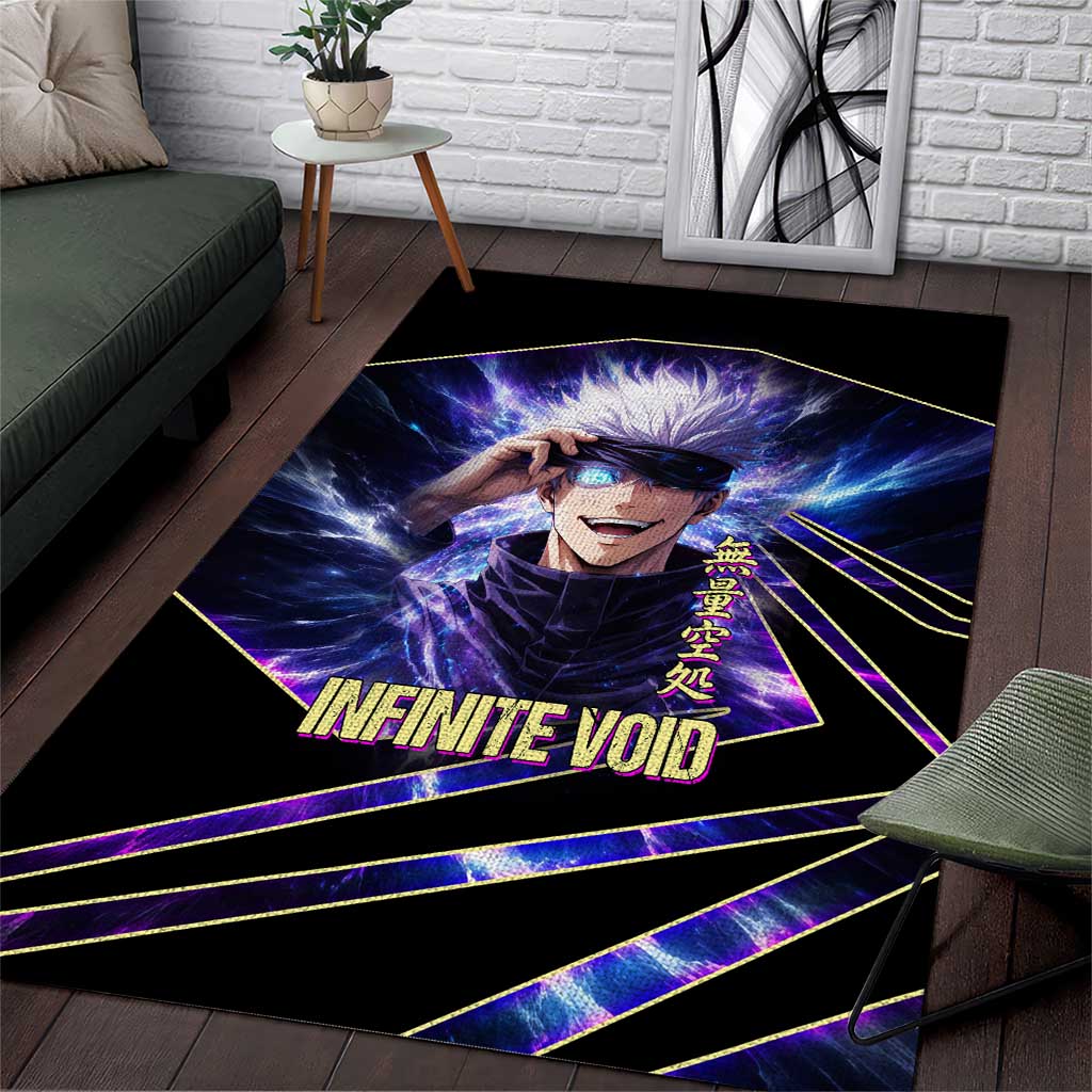 Gojo Satoru Infinite Void Area Rug Cosmic Anime Power Surge Style