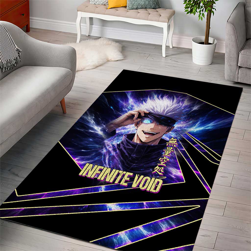 Gojo Satoru Infinite Void Area Rug Cosmic Anime Power Surge Style