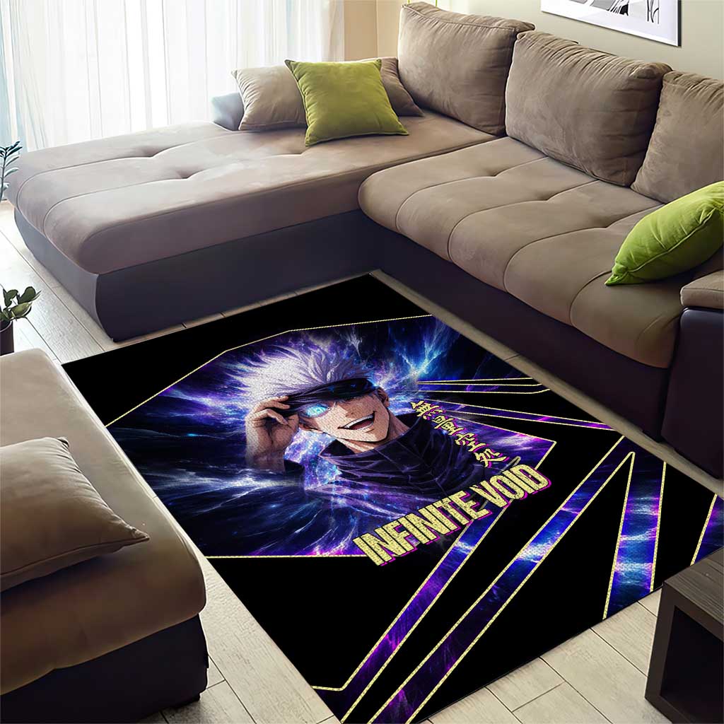 Gojo Satoru Infinite Void Area Rug Cosmic Anime Power Surge Style