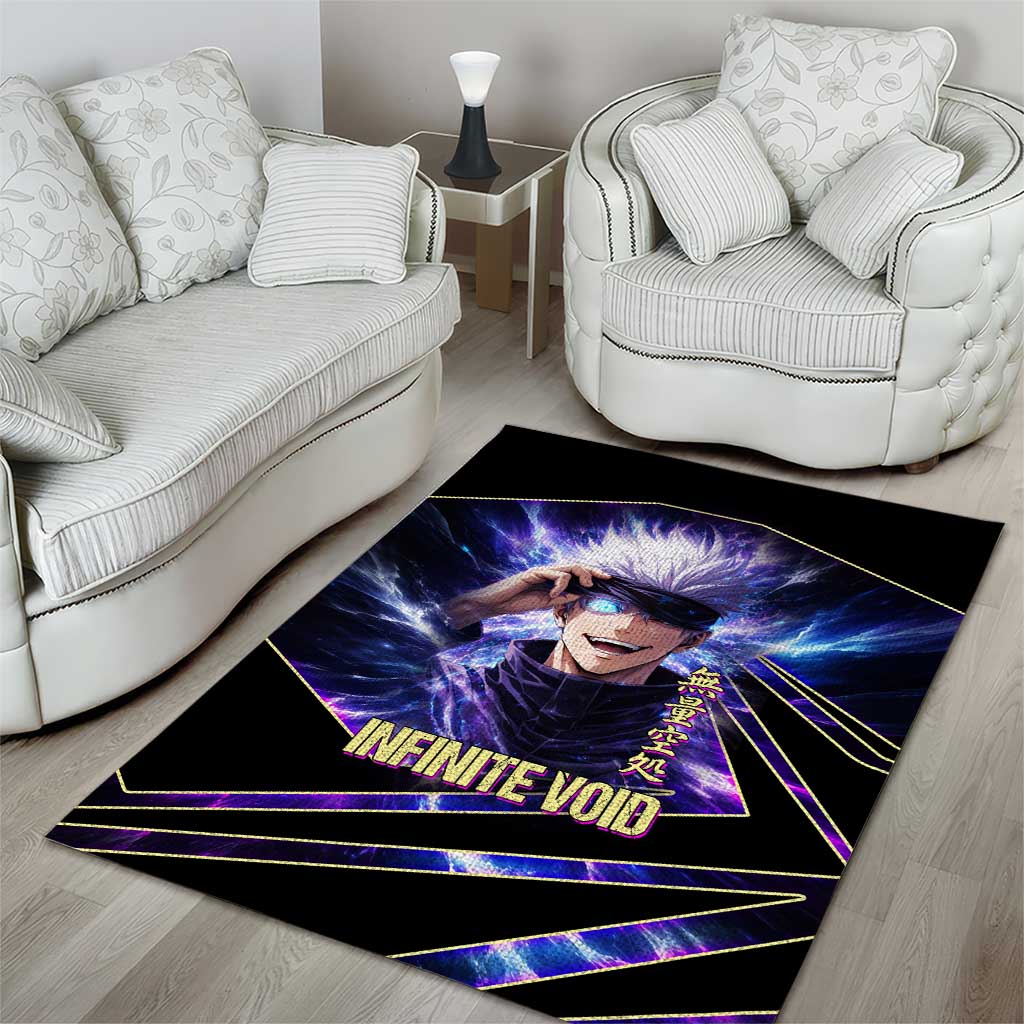 Gojo Satoru Infinite Void Area Rug Cosmic Anime Power Surge Style