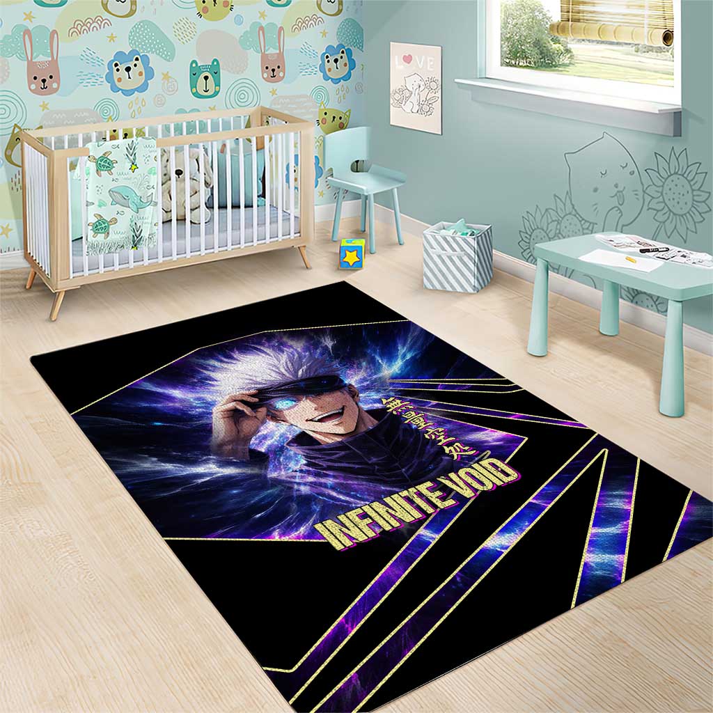 Gojo Satoru Infinite Void Area Rug Cosmic Anime Power Surge Style