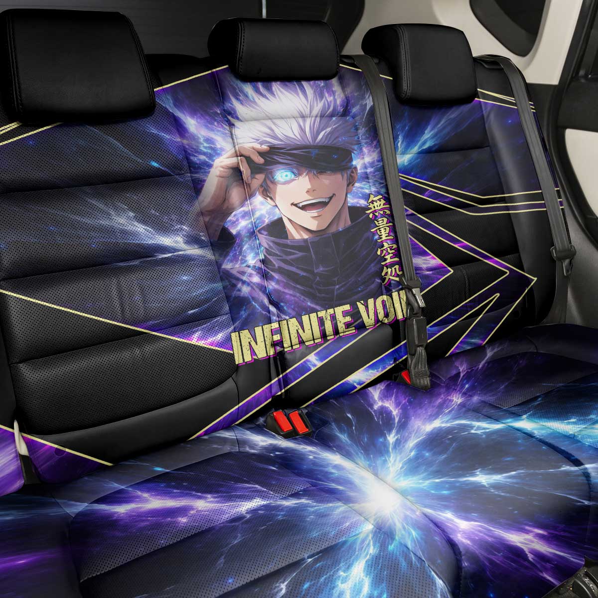 Gojo Satoru Infinite Void Back Car Seat Cover Cosmic Anime Power Surge Style