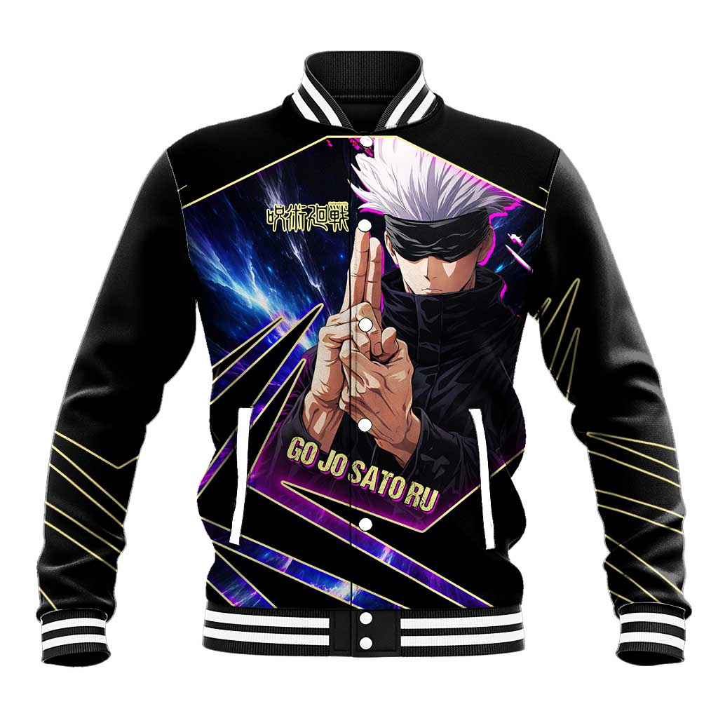 Gojo Satoru Infinite Void Baseball Jacket Cosmic Anime Power Surge Style
