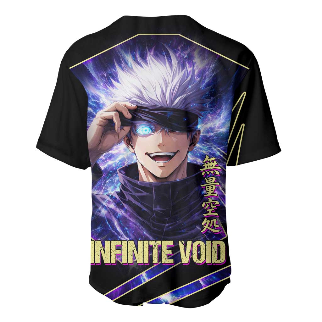 Gojo Satoru Infinite Void Baseball Jersey Cosmic Anime Power Surge Style