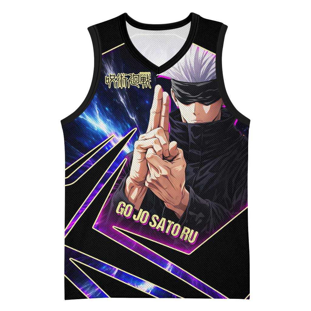 Gojo Satoru Infinite Void Basketball Jersey Cosmic Anime Power Surge Style