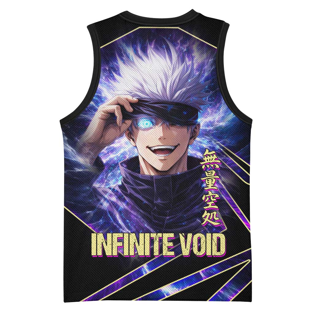 Gojo Satoru Infinite Void Basketball Jersey Cosmic Anime Power Surge Style
