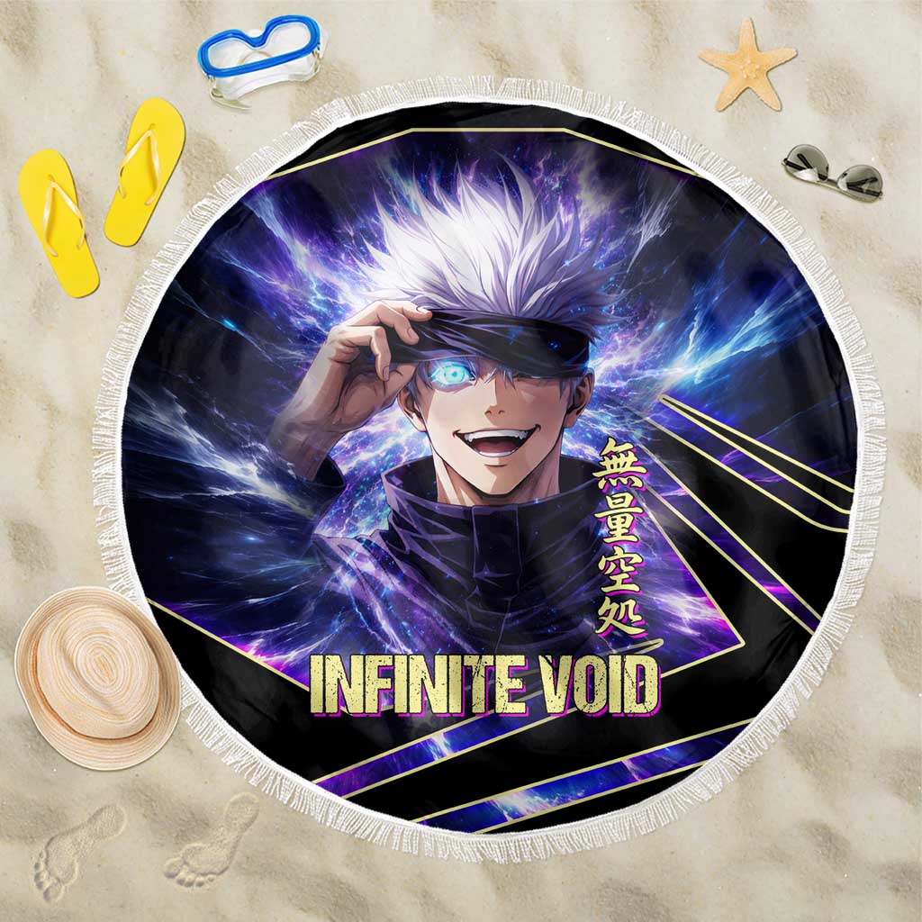 Gojo Satoru Infinite Void Beach Blanket Cosmic Anime Power Surge Style