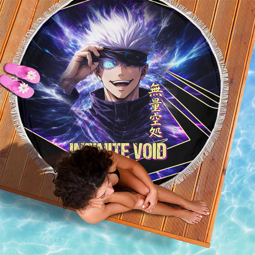 Gojo Satoru Infinite Void Beach Blanket Cosmic Anime Power Surge Style