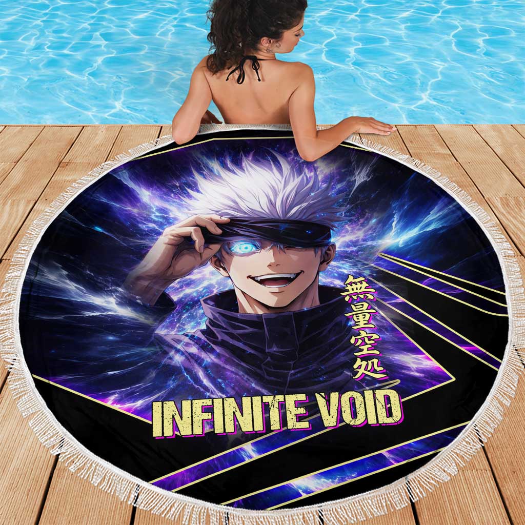 Gojo Satoru Infinite Void Beach Blanket Cosmic Anime Power Surge Style