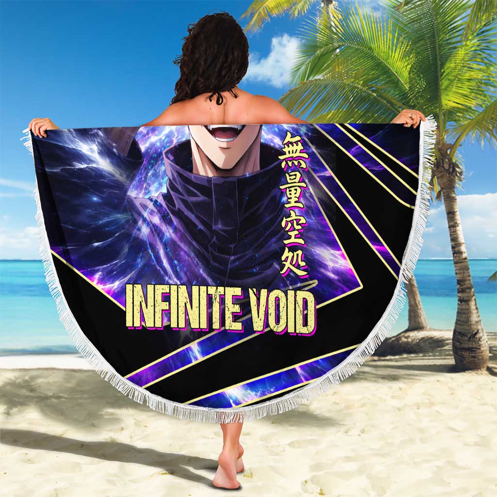 Gojo Satoru Infinite Void Beach Blanket Cosmic Anime Power Surge Style