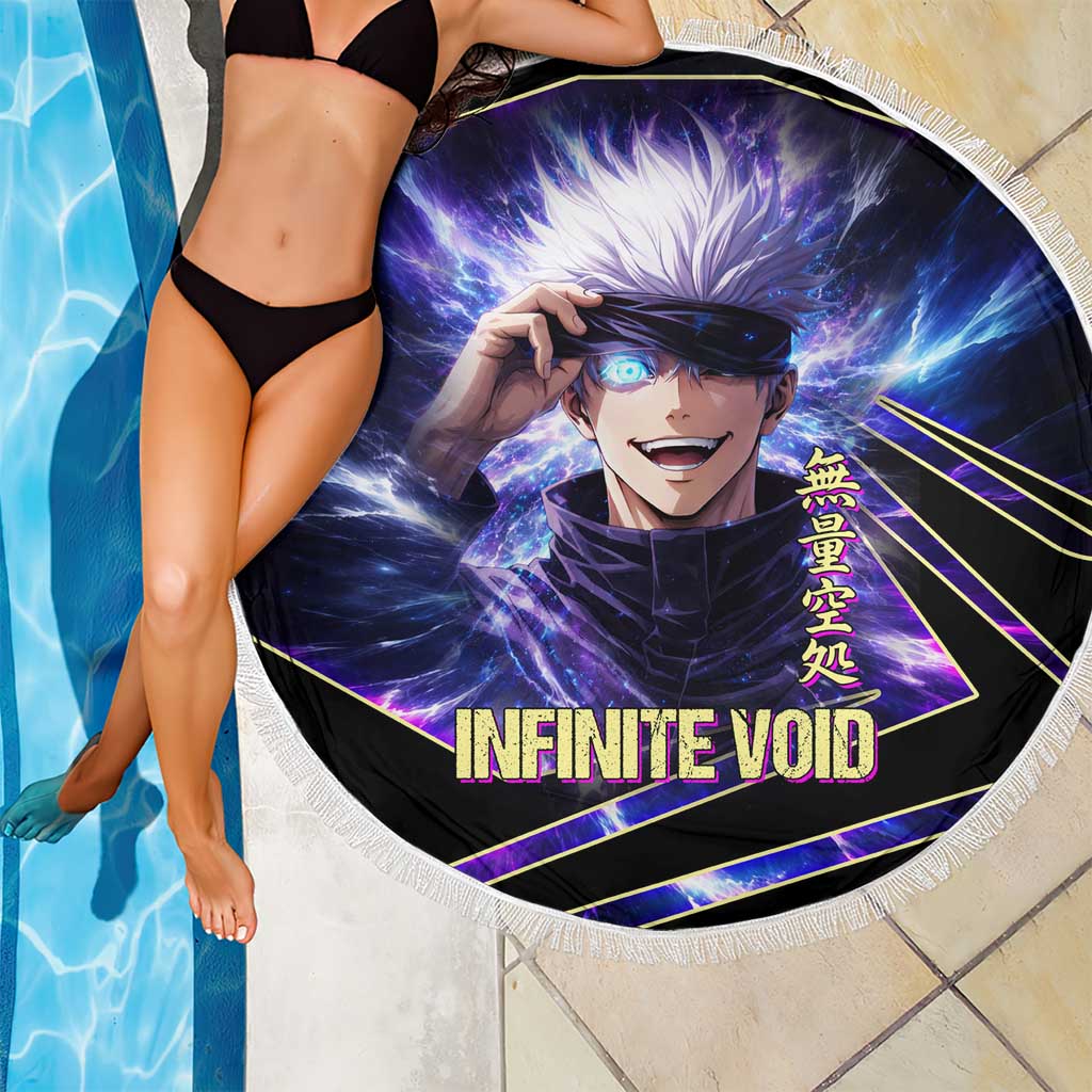 Gojo Satoru Infinite Void Beach Blanket Cosmic Anime Power Surge Style
