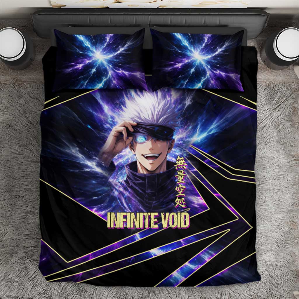 Gojo Satoru Infinite Void Bedding Set Cosmic Anime Power Surge Style
