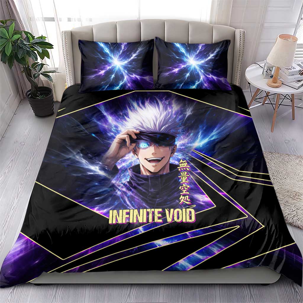 Gojo Satoru Infinite Void Bedding Set Cosmic Anime Power Surge Style