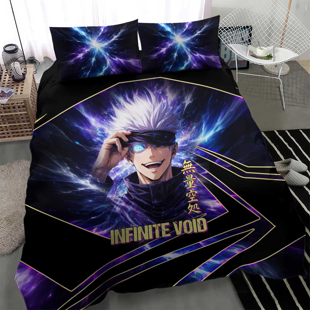 Gojo Satoru Infinite Void Bedding Set Cosmic Anime Power Surge Style